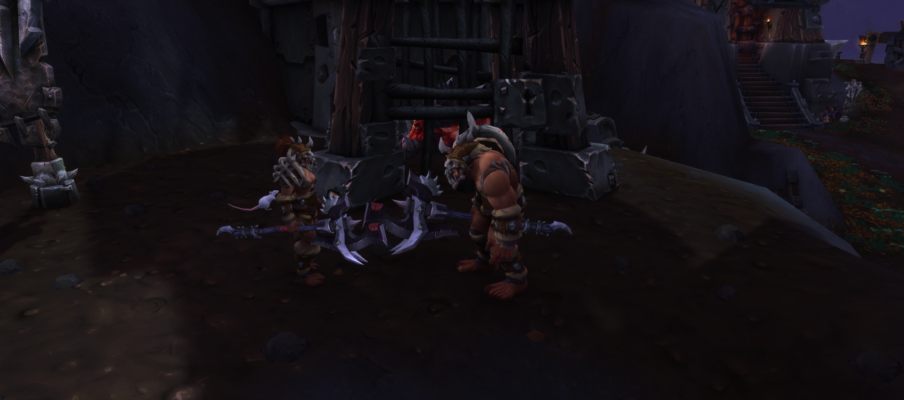 WoW Two orcs are discussing recent battles